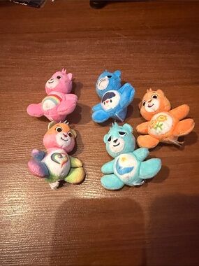 5 Mini Plush Bear Keychains - Colorful Assorted Set
